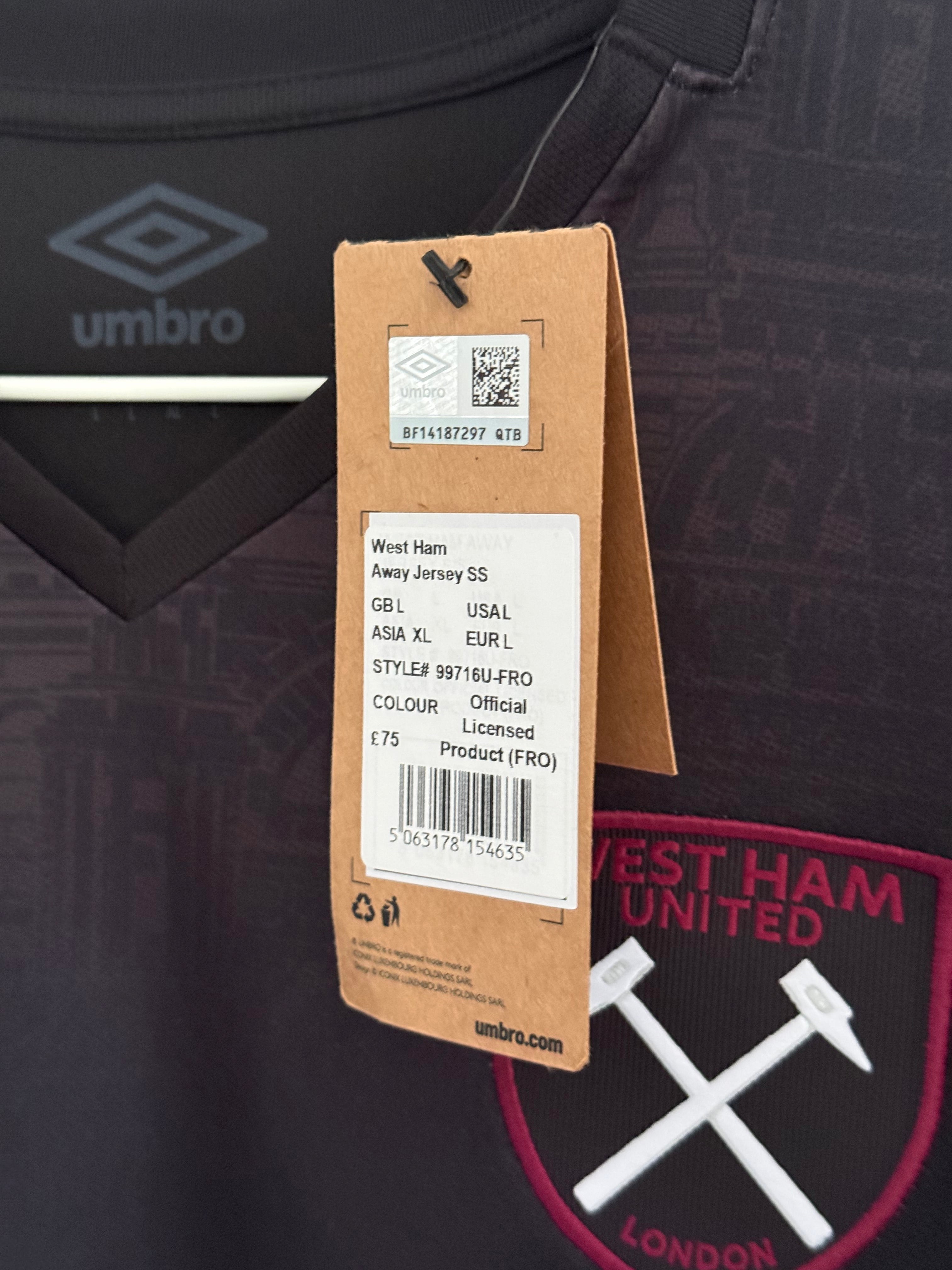 West Ham 24/25 Away - #20 Bowen - L - 10/10